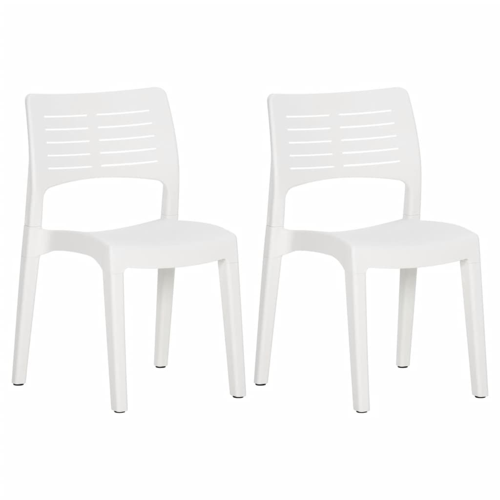 Sillas de jardín 2 unidades polipropileno blanco