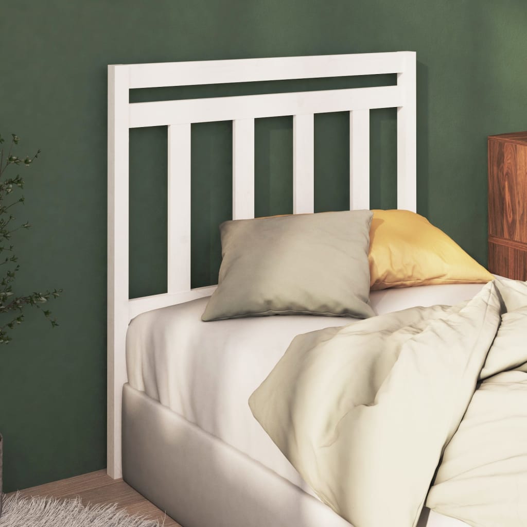 Cabecero cama madera contrachapada blanco brillo 200x1,5x80 cm