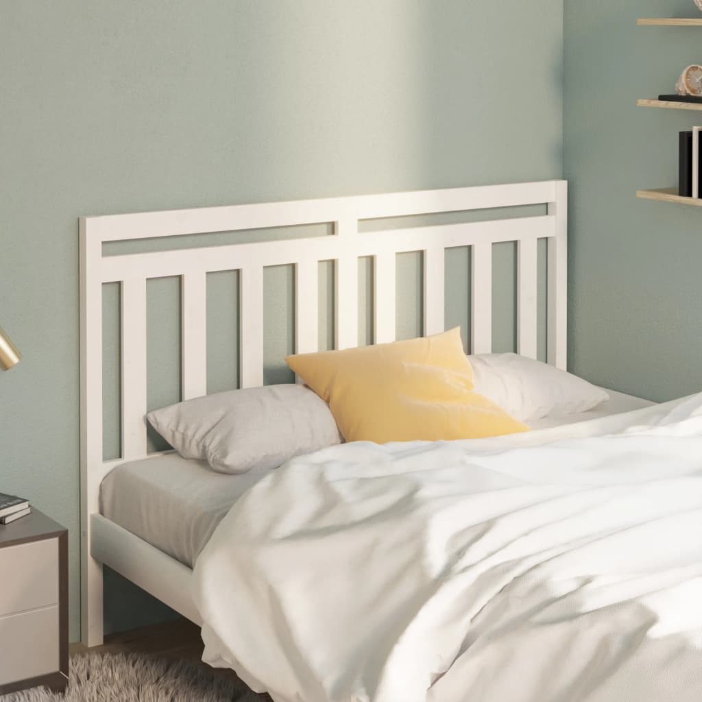 Cabecero cama madera contrachapada blanco brillo 200x1,5x80 cm