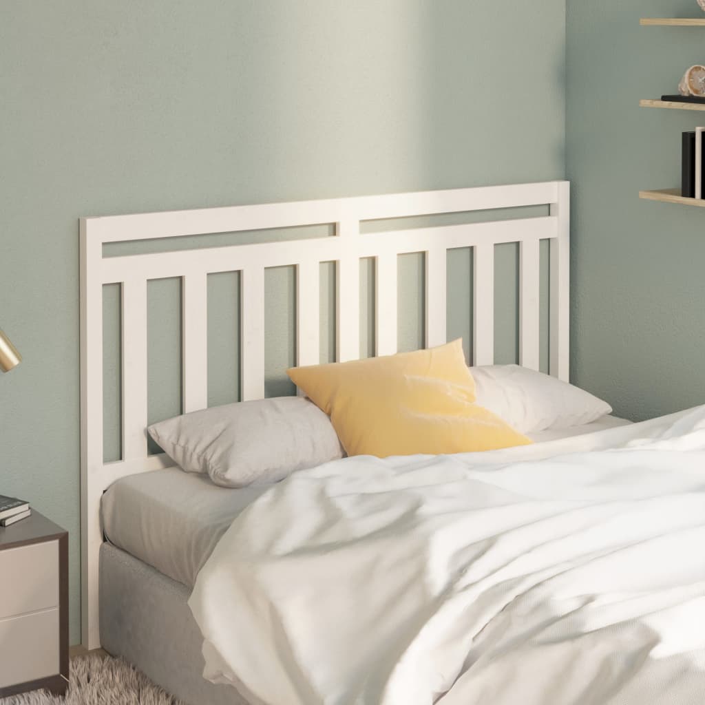 Cabecero cama madera contrachapada blanco brillo 200x1,5x80 cm