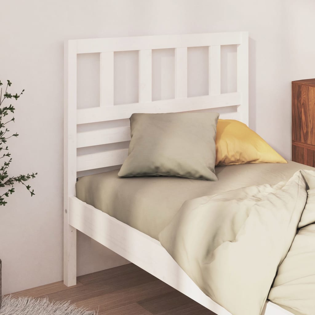 Cabecero cama madera contrachapada blanco brillo 200x1,5x80 cm