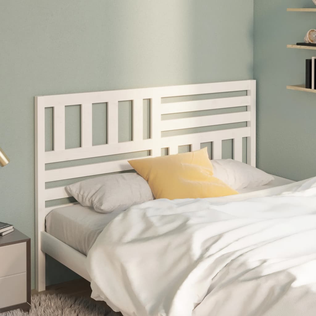 Cabecero cama madera contrachapada blanco brillo 200x1,5x80 cm