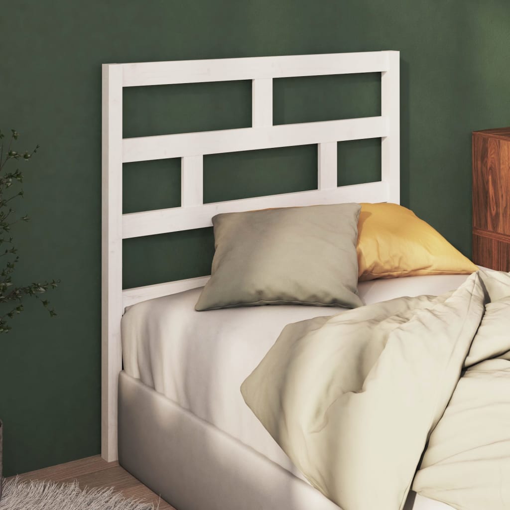 Cabecero cama madera contrachapada blanco brillo 200x1,5x80 cm