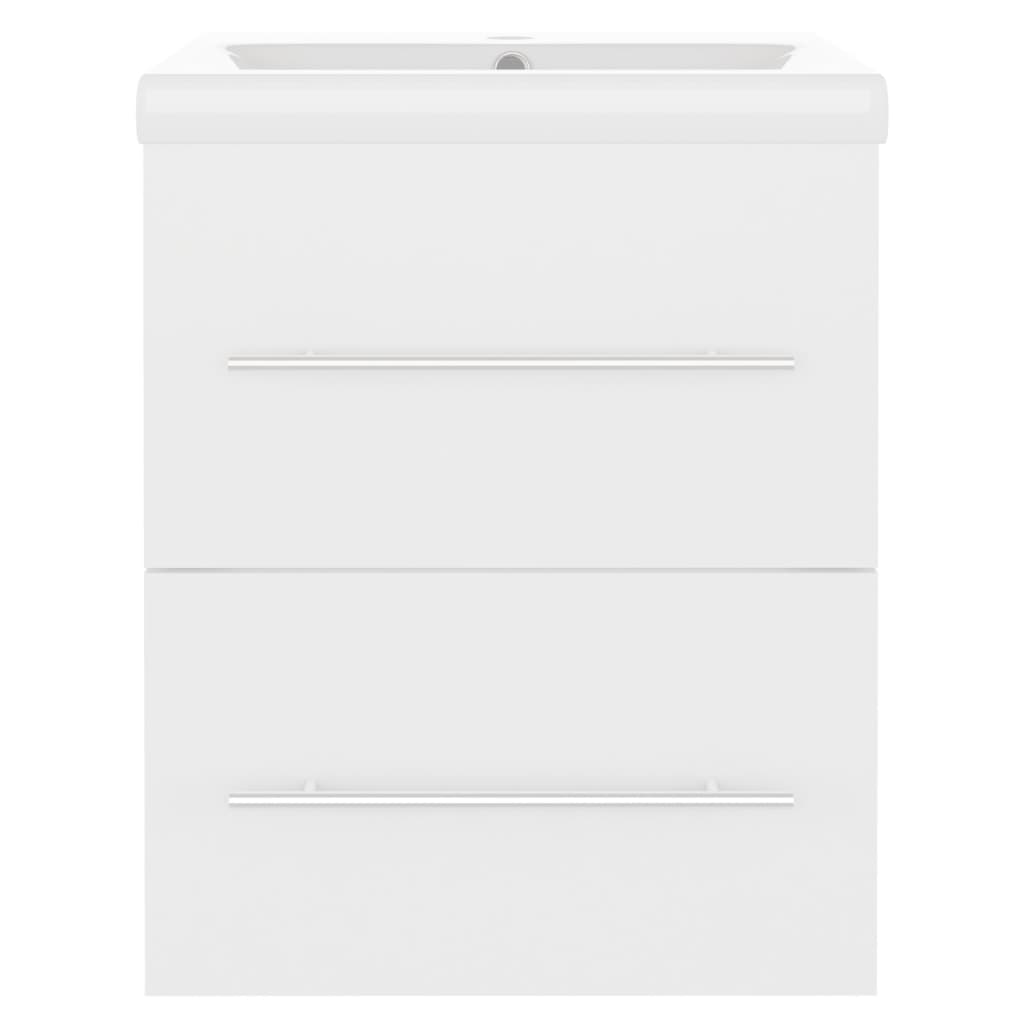 Mueble con lavabo madera contrachapada blanco brillante