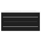 Mueble con lavabo aglomerado negro