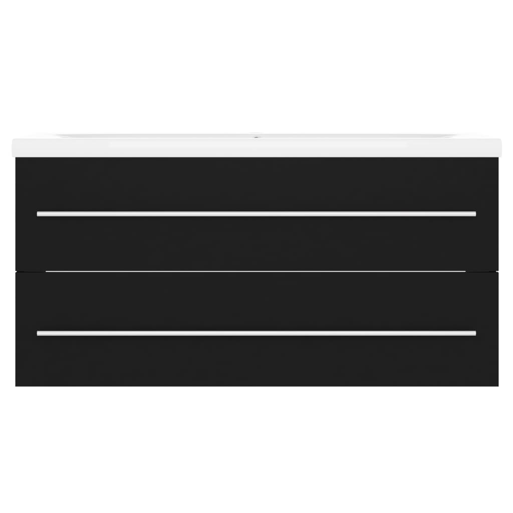 Mueble con lavabo aglomerado negro