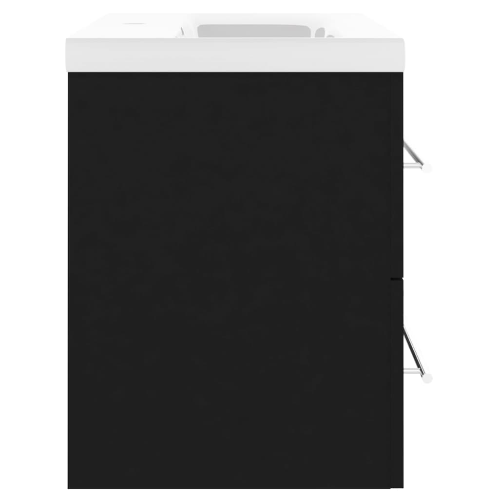 Mueble con lavabo aglomerado negro