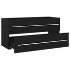 Mueble con lavabo aglomerado negro