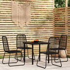 Juego de comedor de jardín 5 piezas negro