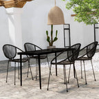 Juego de comedor de jardín 7 piezas marrón