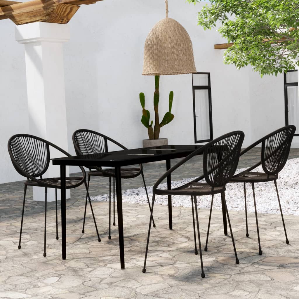 Juego de comedor de jardín 7 piezas marrón