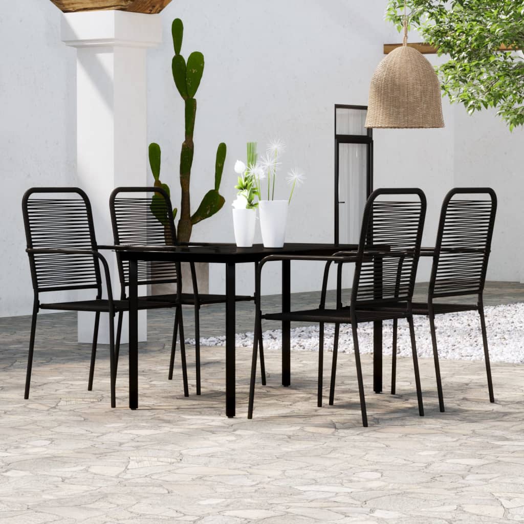 Juego de comedor de jardín 3 piezas negro
