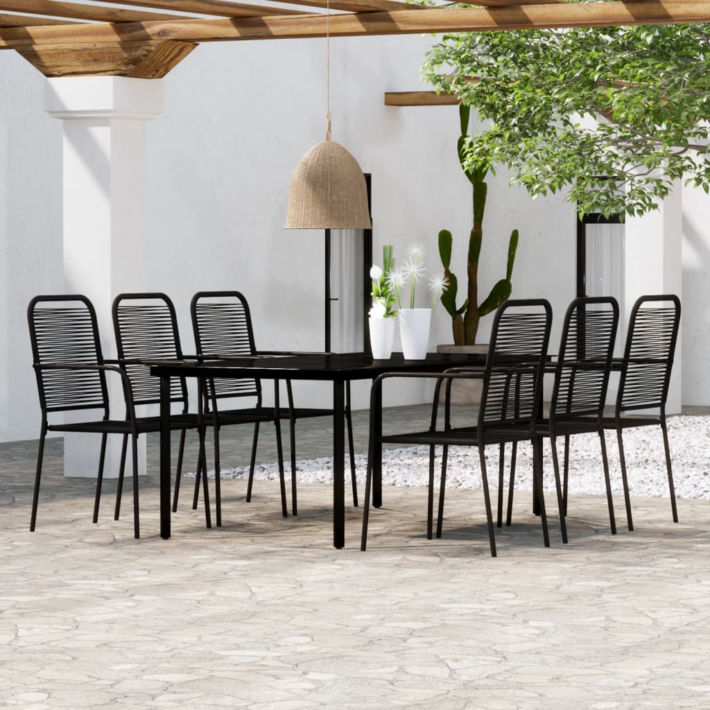 Juego de comedor de jardín 3 piezas negro
