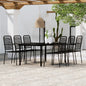 Juego de comedor de jardín 3 piezas negro