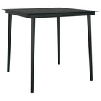 Juego de comedor de jardín 3 piezas negro