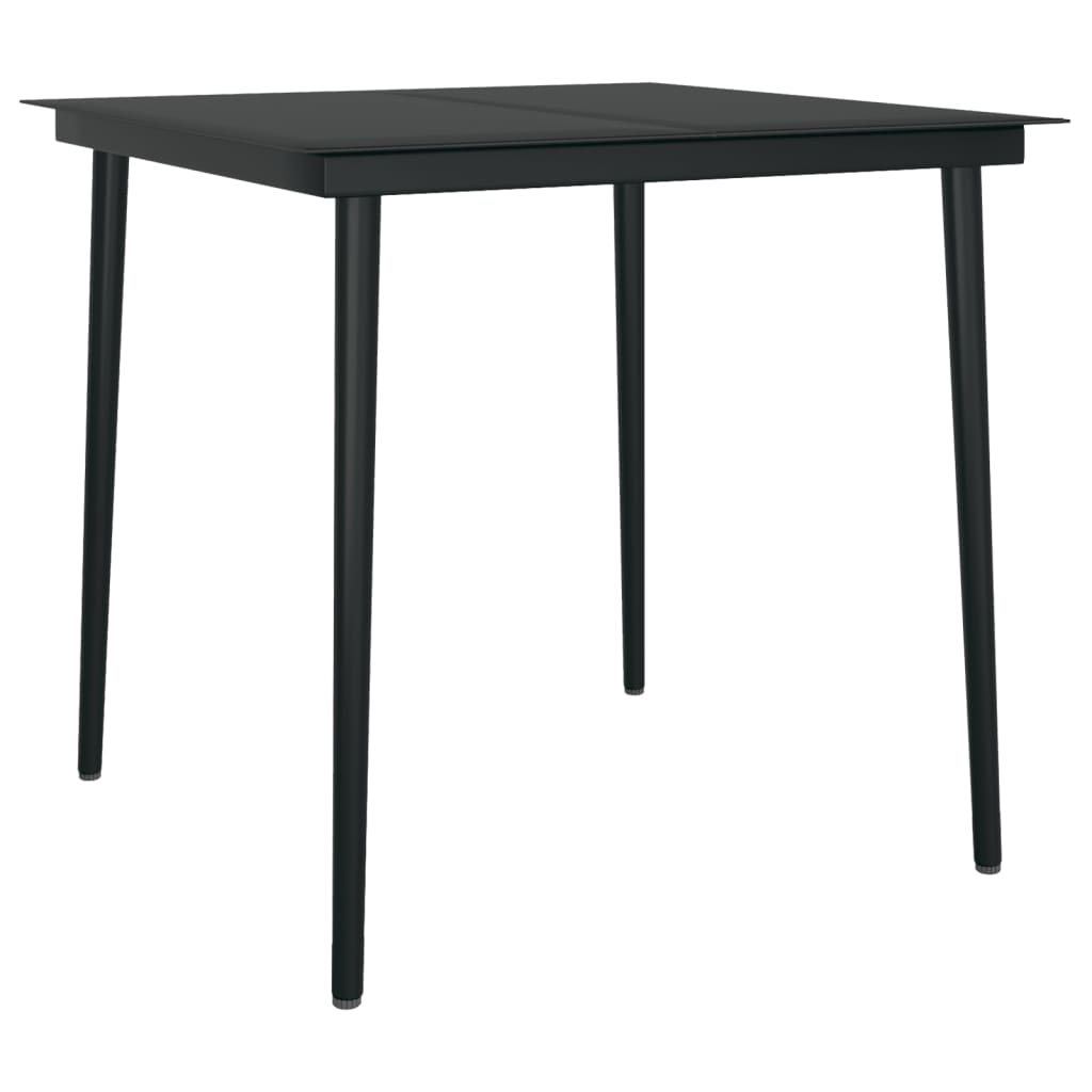 Juego de comedor de jardín 3 piezas negro
