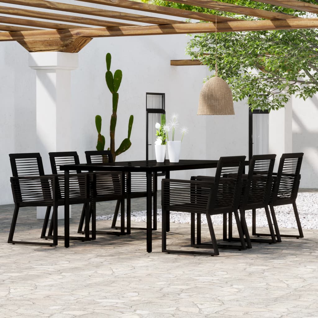 Juego de comedor de jardín 7 piezas marrón