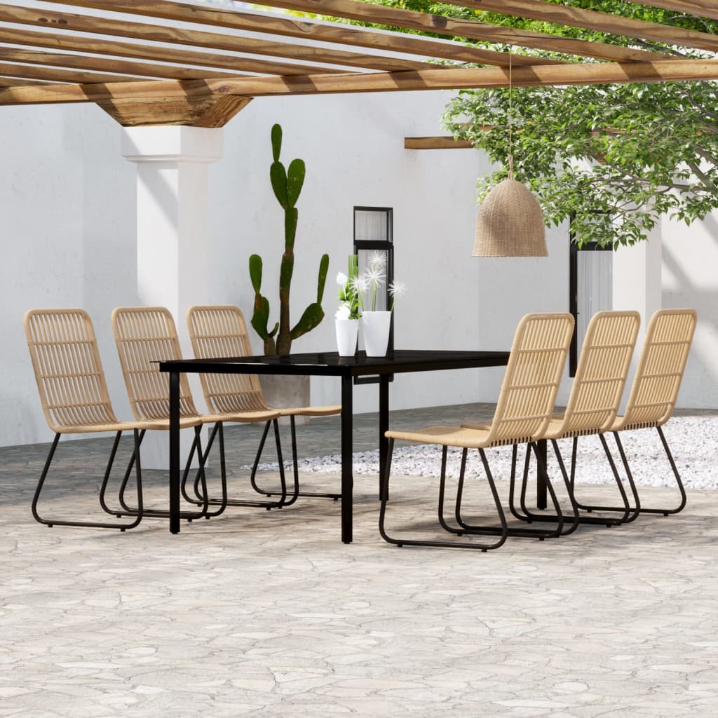 Conjunto de jantar de jardim 5 peças preto