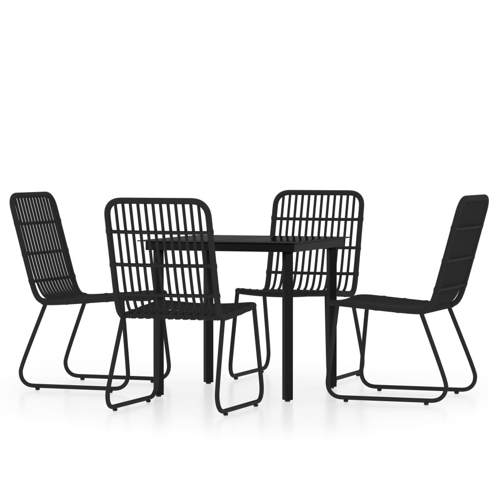 Juego de comedor de jardín 5 piezas negro
