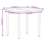 Juego de comedor de jardín 5 piezas negro