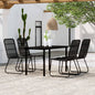 Juego de comedor de jardín 5 piezas negro