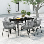 Juego de comedor de jardín 7 piezas marrón