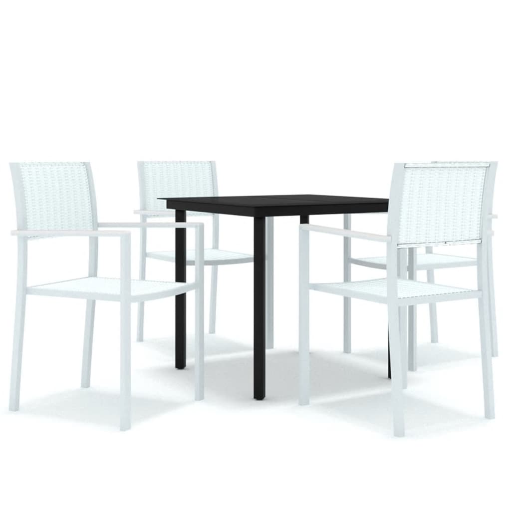 Juego de comedor de jardín de 5 piezas blanco