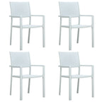 Juego de comedor de jardín de 5 piezas blanco