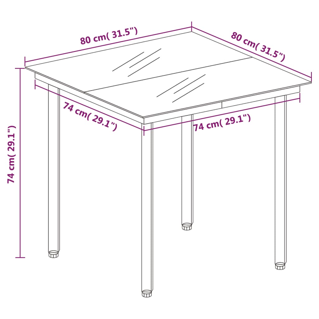 Juego de comedor de jardín de 5 piezas blanco