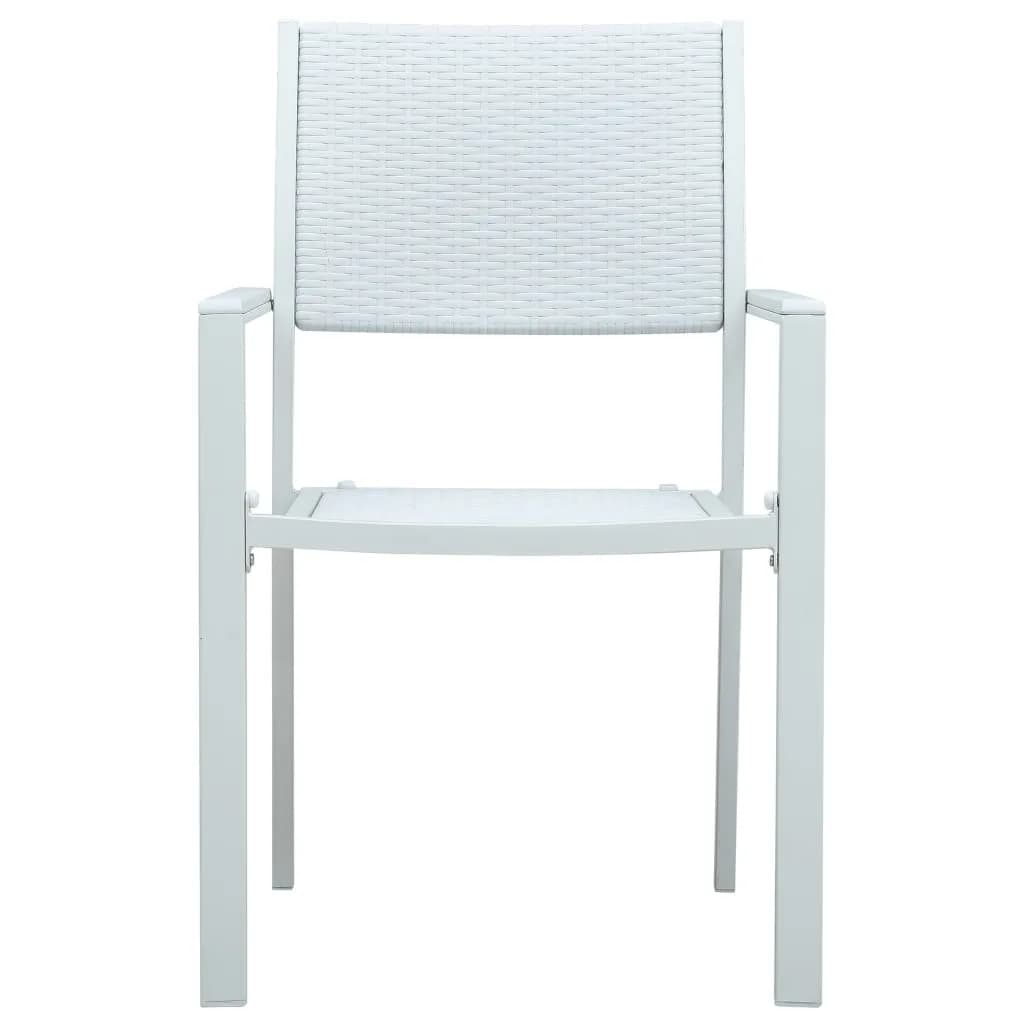 Juego de comedor de jardín de 5 piezas blanco