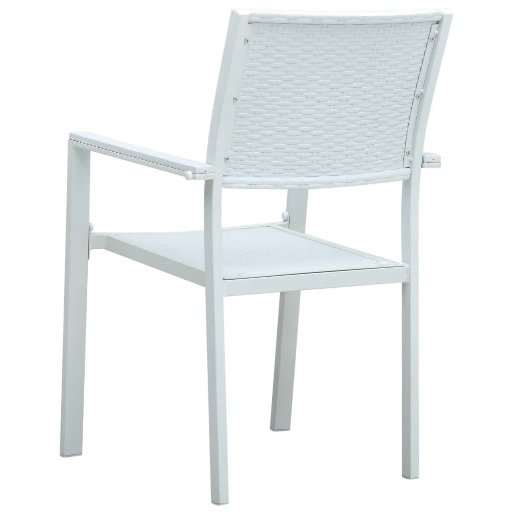 Juego de comedor de jardín de 5 piezas blanco