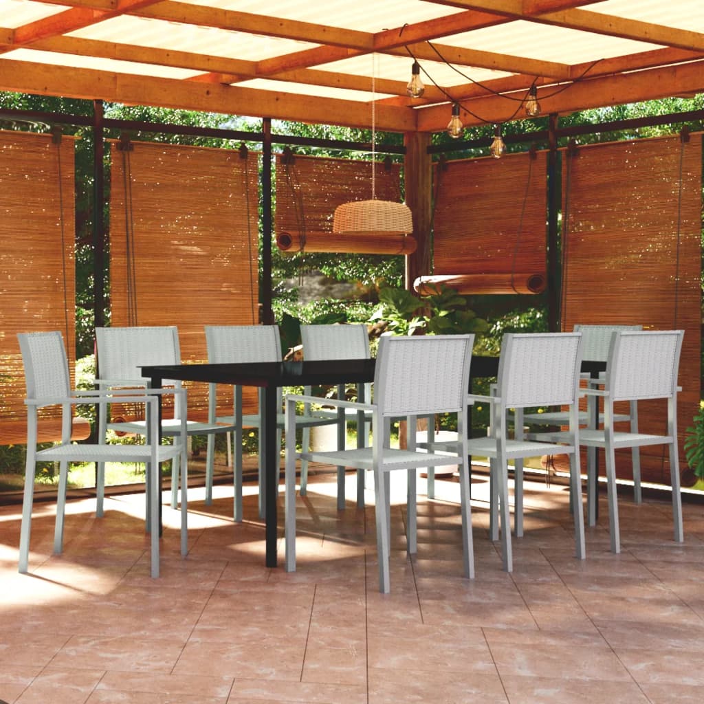 Juego de comedor de jardín de 5 piezas blanco