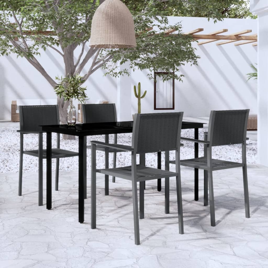 Juego de comedor de jardín de 5 piezas blanco