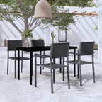 Juego de comedor de jardín de 5 piezas blanco