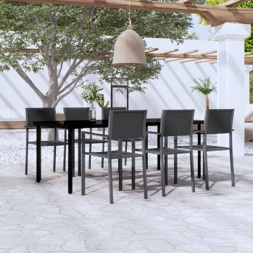 Juego de comedor de jardín de 5 piezas blanco