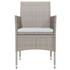 Juego de comedor de jardín 3 piezas con cojines beige y negro