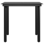 Juego de comedor de jardín 3 piezas con cojines beige y negro