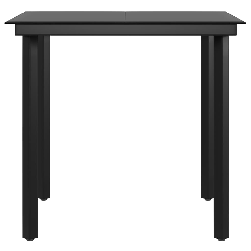Juego de comedor de jardín 3 piezas con cojines beige y negro