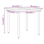 Juego de comedor de jardín 3 piezas con cojines beige y negro