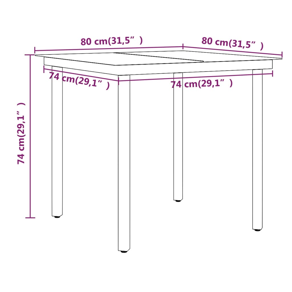 Juego de comedor de jardín 3 piezas con cojines beige y negro
