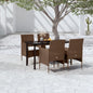 Conjunto de jantar de jardim 3 peças com almofadas bege e preto