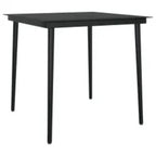 Juego de comedor de jardín 3 piezas con cojines negro