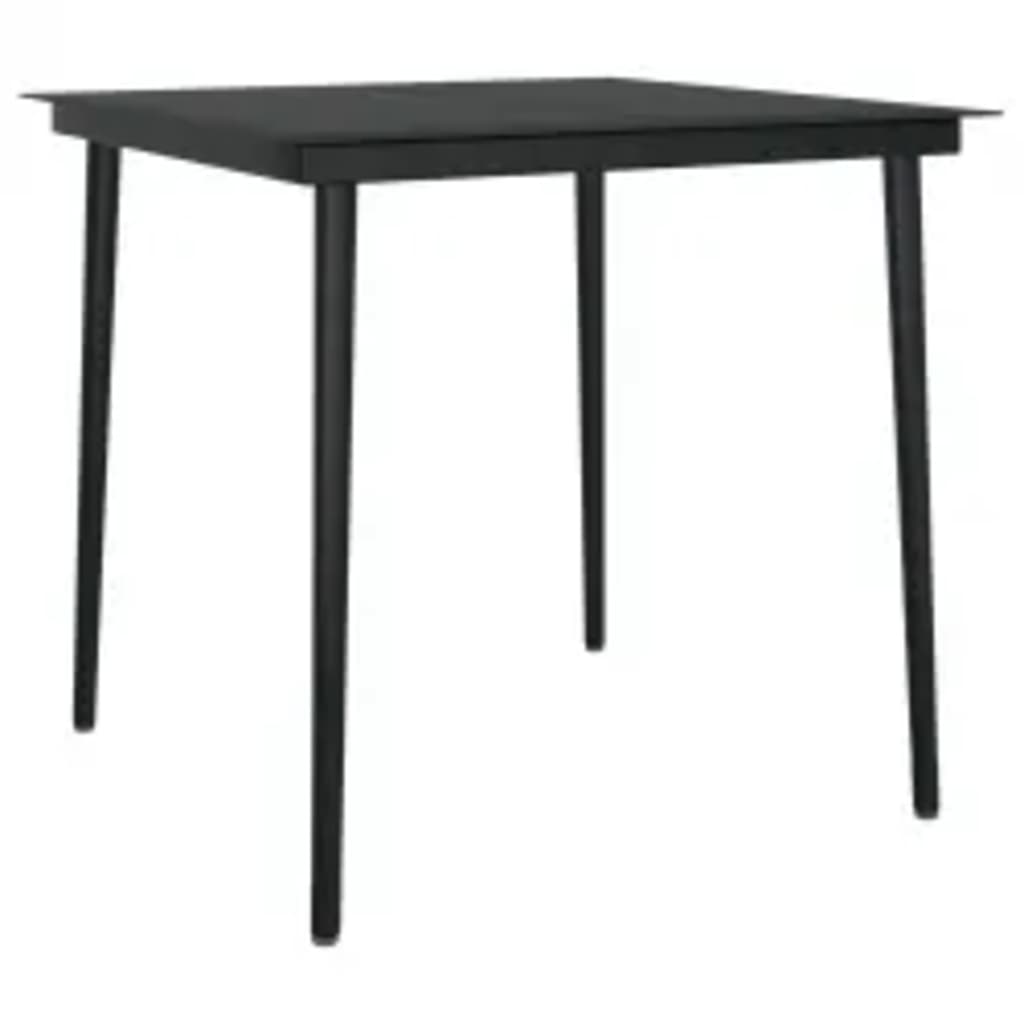 Juego de comedor de jardín 3 piezas con cojines negro