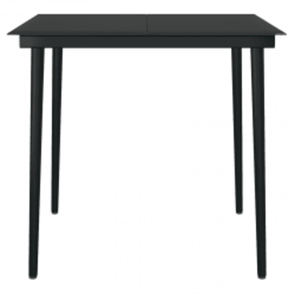 Juego de comedor de jardín 3 piezas con cojines negro