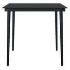 Juego de comedor de jardín 3 piezas con cojines negro