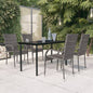 Conjunto de jantar de jardim 3 peças com almofadas bege e preto