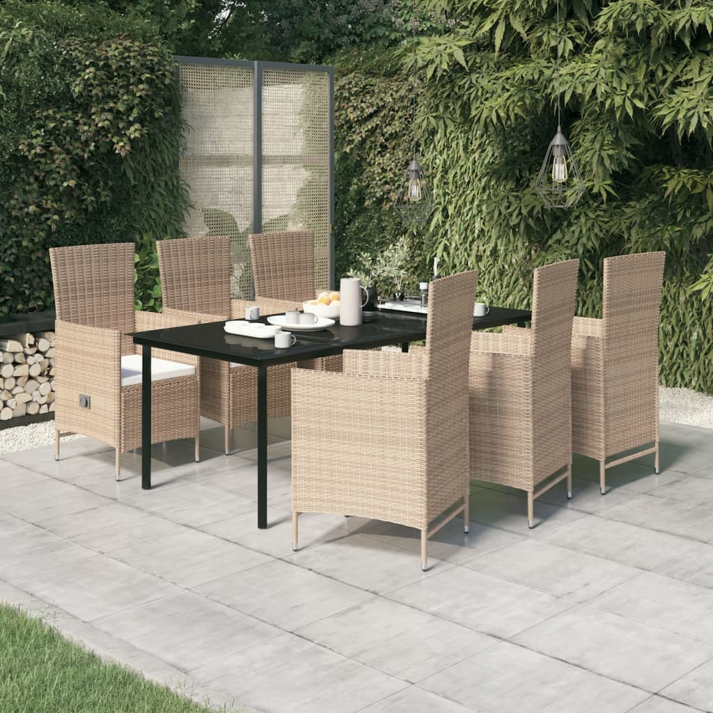 Comedor de jardín 5 pzas ratán sintético y madera acacia negro