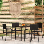 Juego comedor de jardín 3 piezas ratán sintético gris