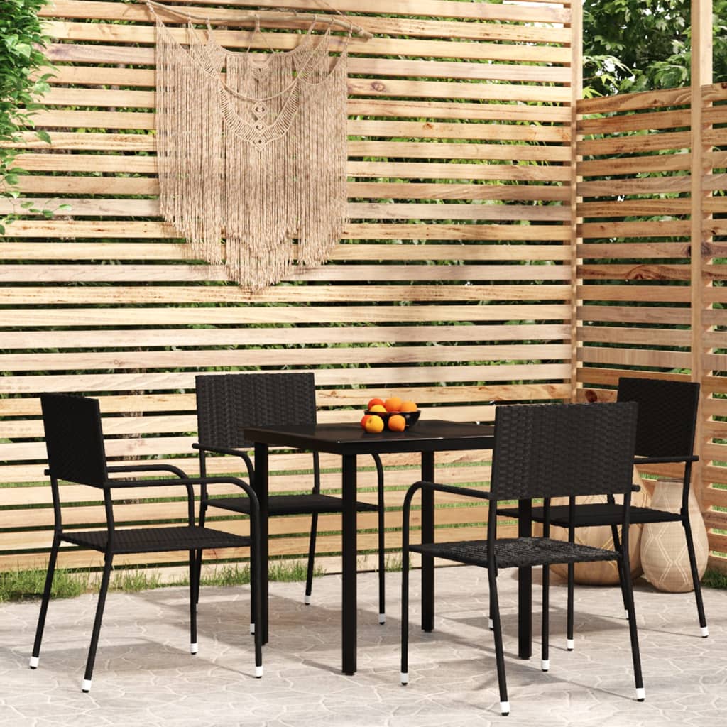 Juego comedor de jardín 3 piezas ratán sintético gris