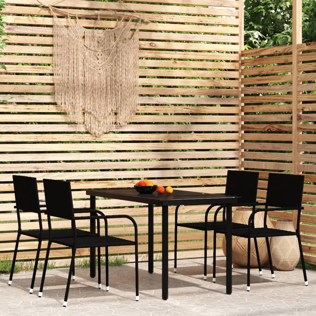 Juego comedor de jardín 3 piezas ratán sintético gris
